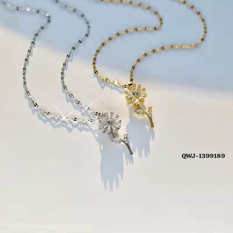 Buy Rotating Flower Pendant Necklace Golden  Premium Stainless Steel Jewelry for Women Online - BEENet Store