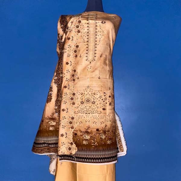 Buy Light beige / skin ( Embroidery unstitched suit ) Online - BEENet Store