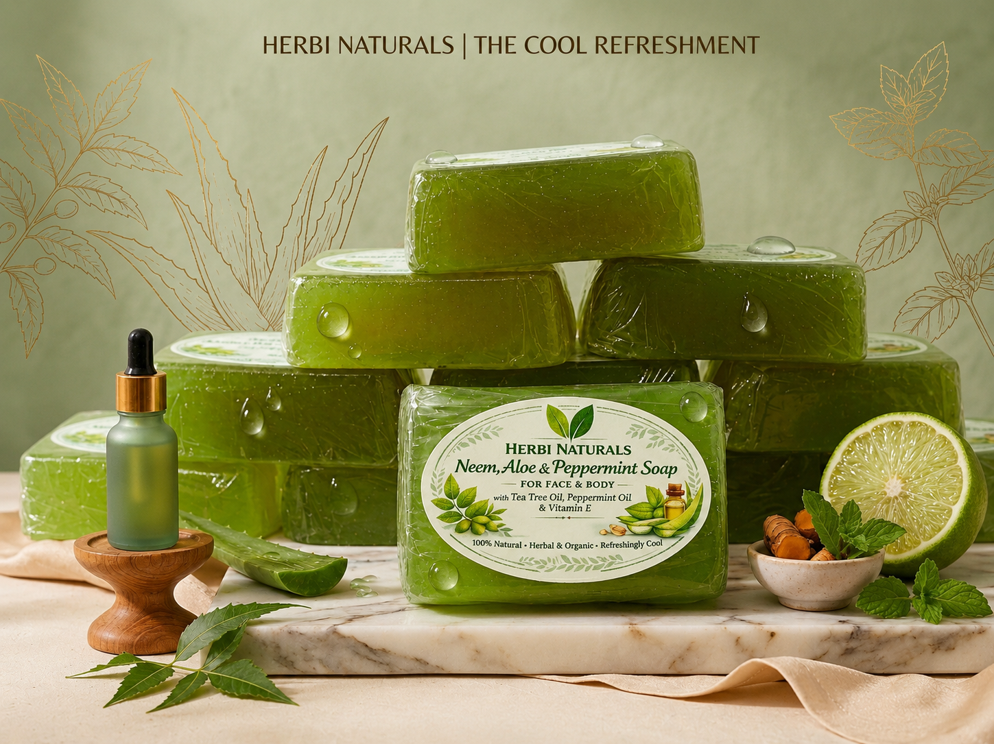 Buy Herbi Natural Neem and aelo soap Online - BEENet Store