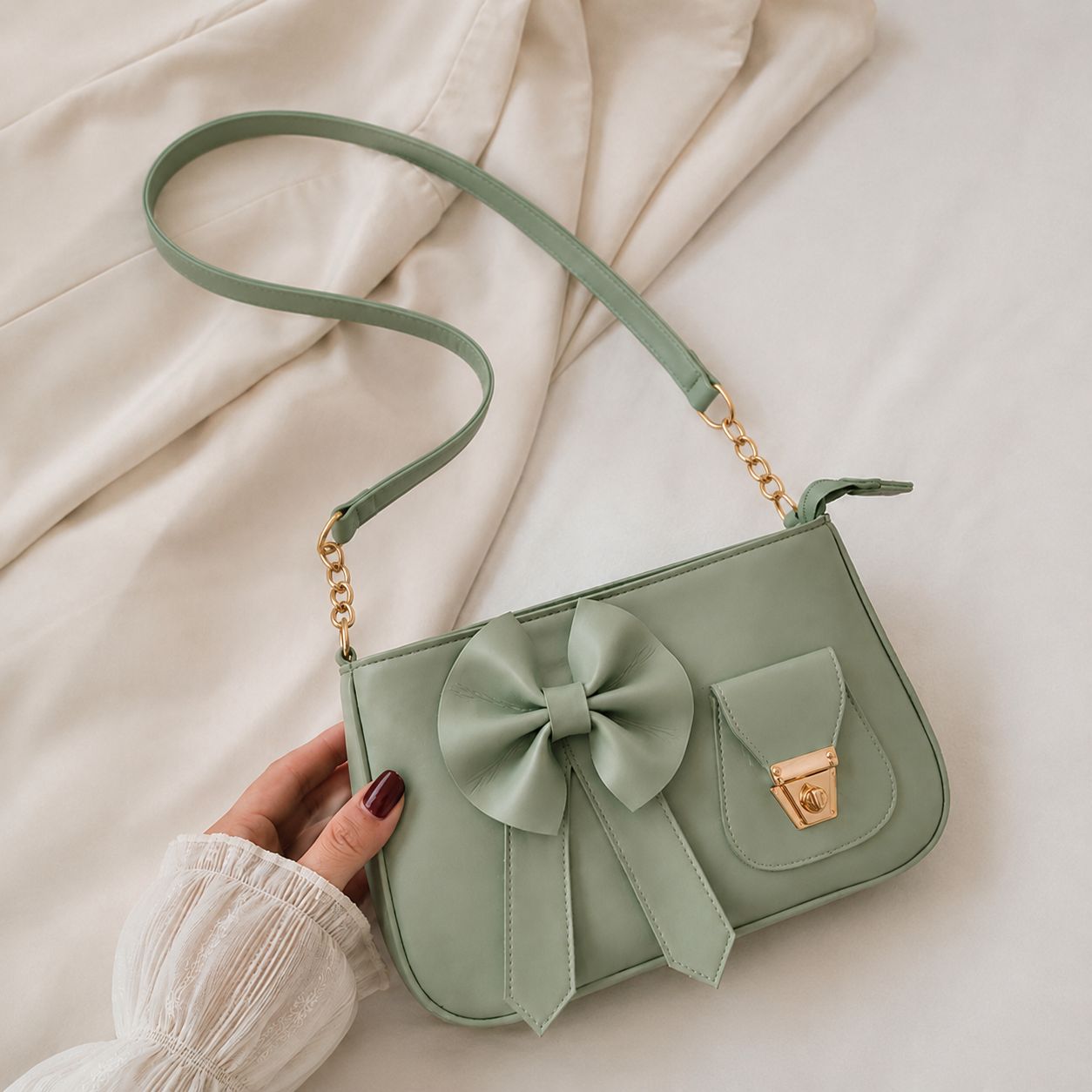 Buy Bella Bow Shoulder Bag Black  Fashion Mini Handbag with Decorative Bow Accent Online - BEENet Store