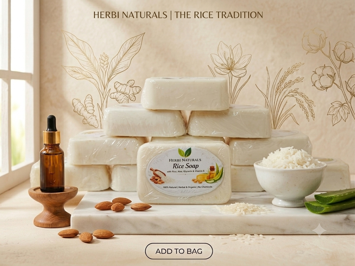 Buy Herbi Natural Rice Soap Online - BEENet Store