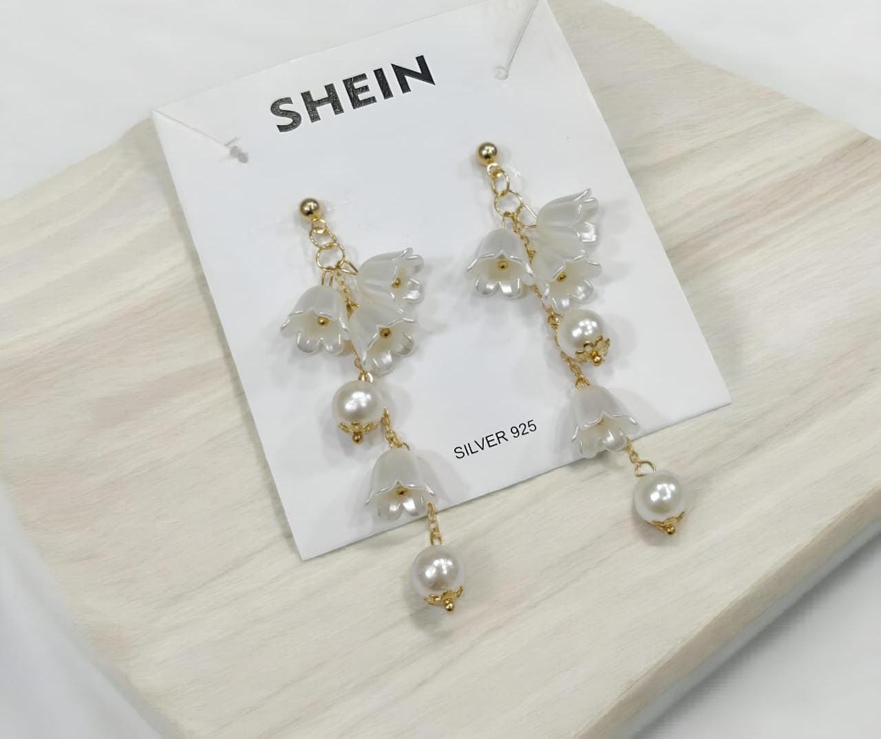 Buy SHEIN Elegant Pearl  Flower Drop Earrings for Women  Girls  Vintage Floral Dangle Statement Earrings Online - BEENet Store