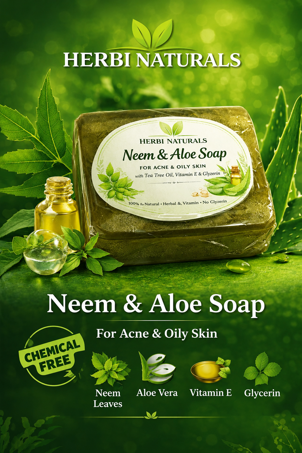 Buy Herbi Natural Neem Soap Online - BEENet Store
