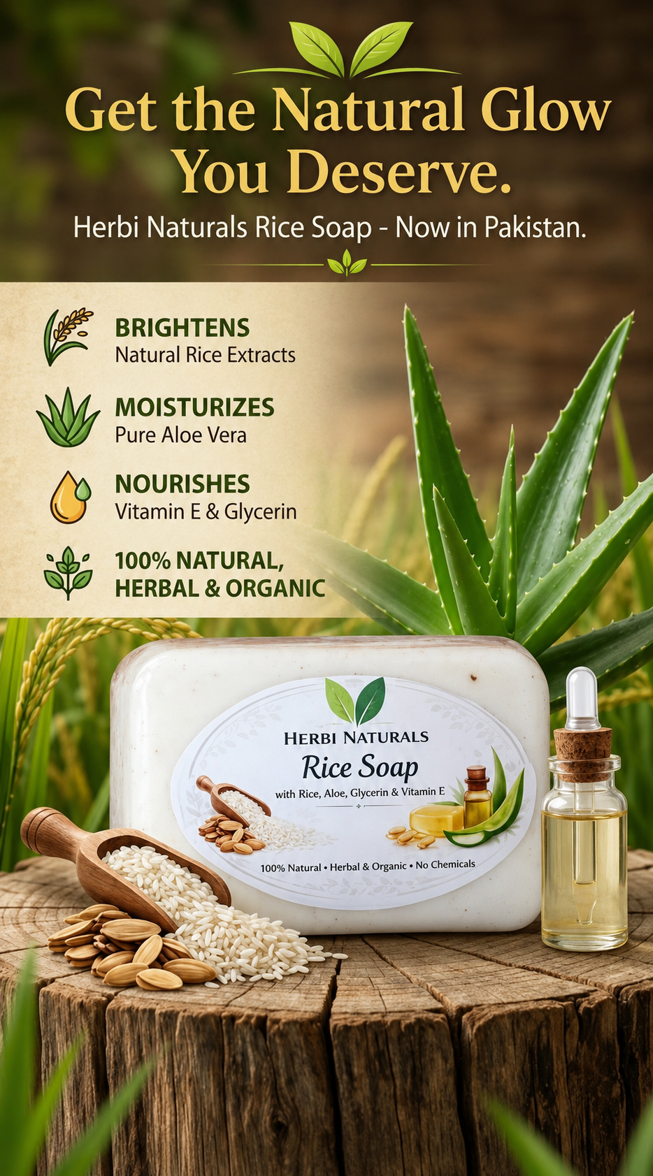 Buy Herbi Natural Rice Soap Online - BEENet Store