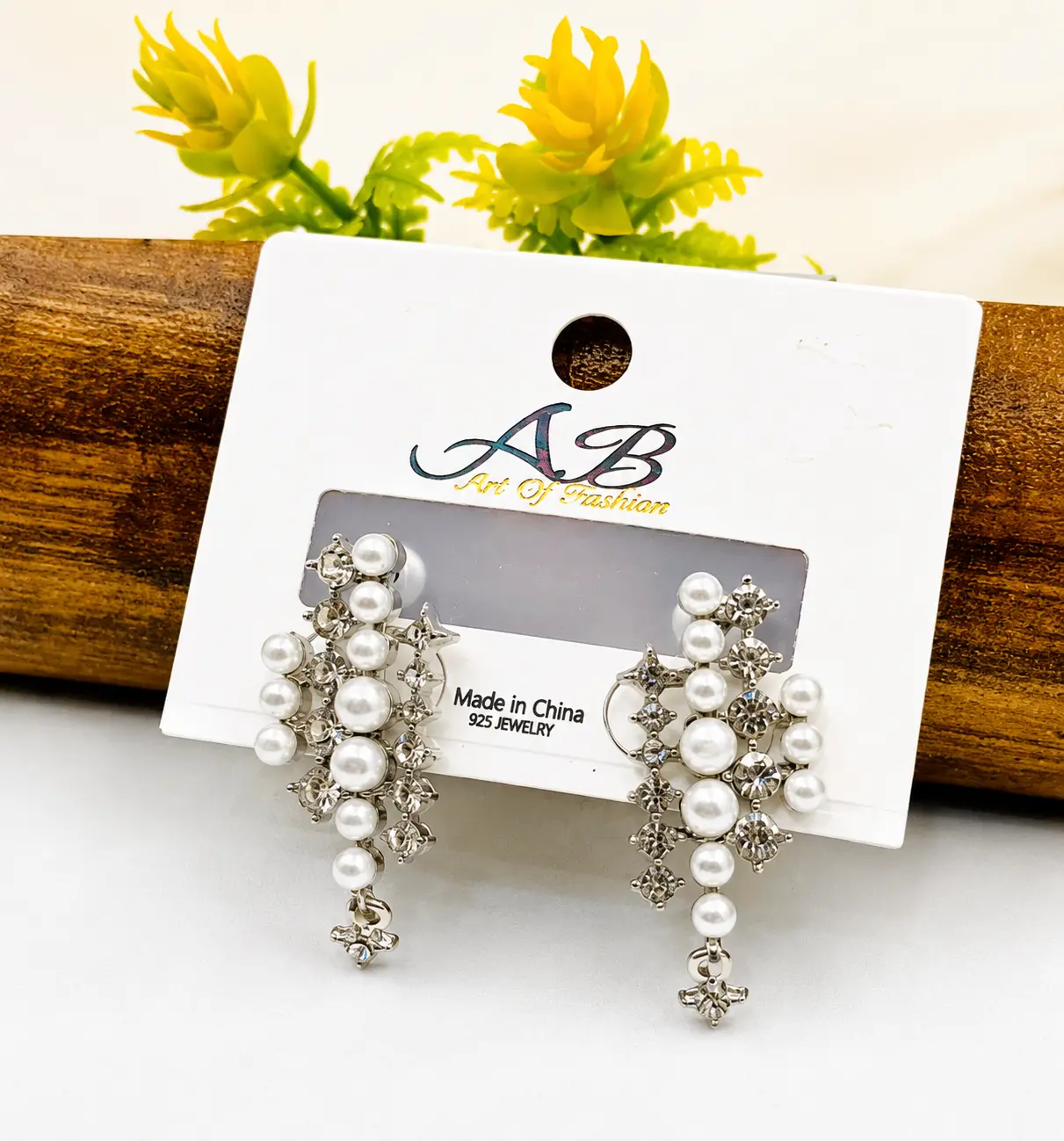 Buy Elegant Pearl & Crystal Star Cascade Drop Earrings Online - BEENet Store