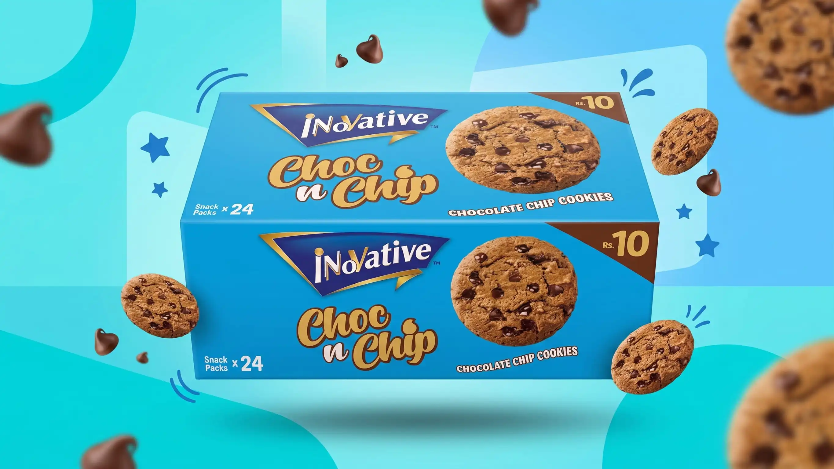 Buy Innovative Choc n Chip Chocolate Chip Cookies Box of 24 Snack Packs Online - BEENet Store