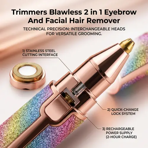 Buy Flawless 2 In 1 Eyebrow And Facial Hair Remover Gentle Precise Portable Rechargeable Practical Choice For Smooth Skin And Daily Grooming Online - BEENet Store