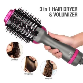 Buy 3 in 1 Professional Hot Air Hair Brush Styler  Dryer Straightener  Curler Online - BEENet Store