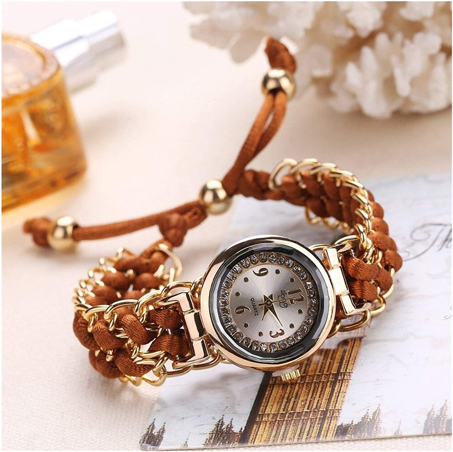 Buy Luxury Handmade Woven Rope Analog Bracelet Watch  Elegant Black Fashion Wristwatch for Girls Online - BEENet Store