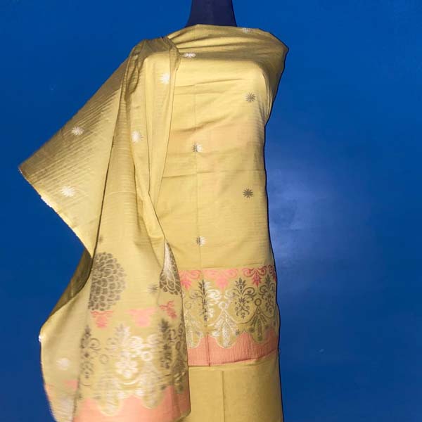 Buy Light musturd / pastel yellow (unstitched suit ) Online - BEENet Store